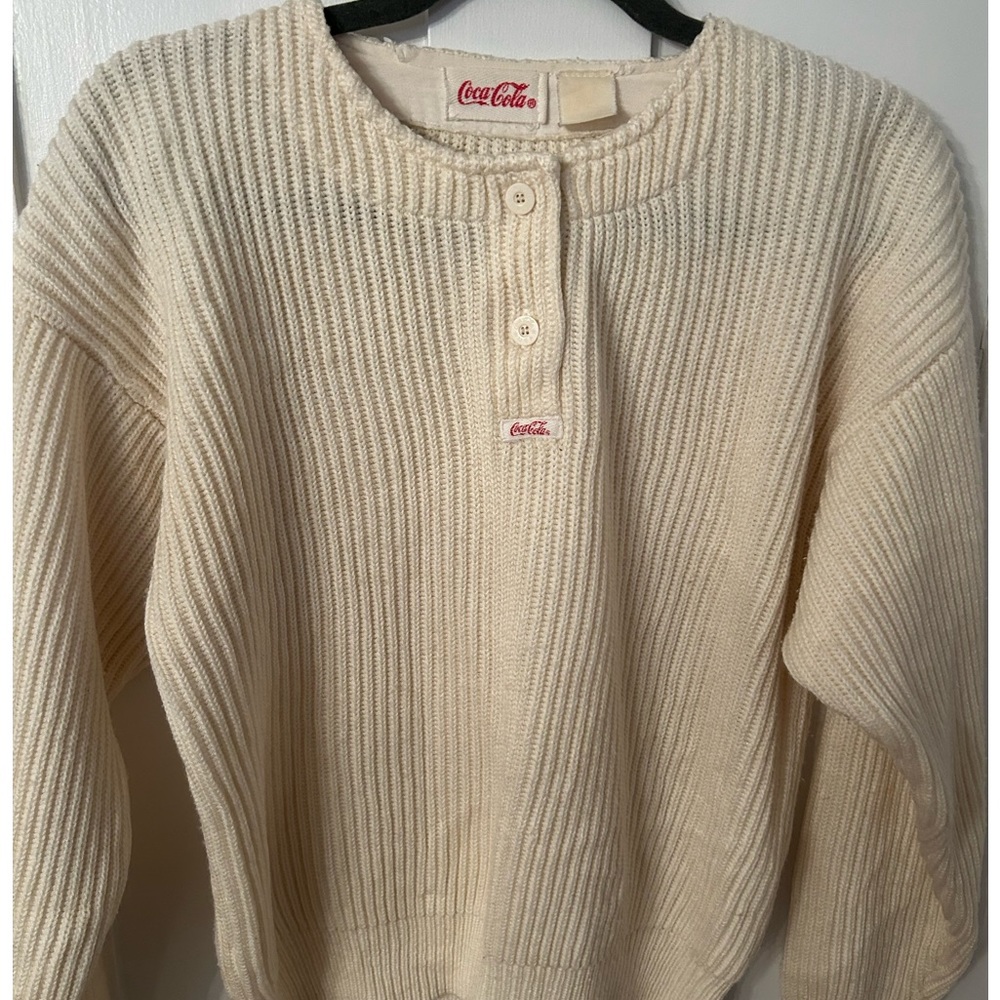 Vintage Coca Cola Woman’s Cream Sweater- See Pics!
